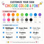 Personalized First & Last Day Sign display detail