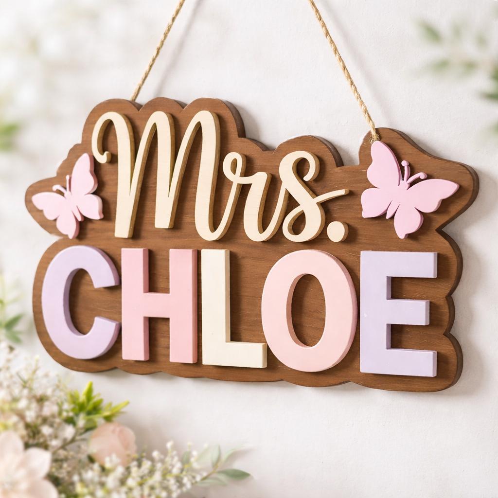 Personalized Butterfly Nursery Sign for butterfly nursery decor