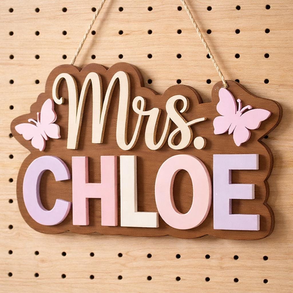Personalized Butterfly Nursery Sign for baby girl room decor