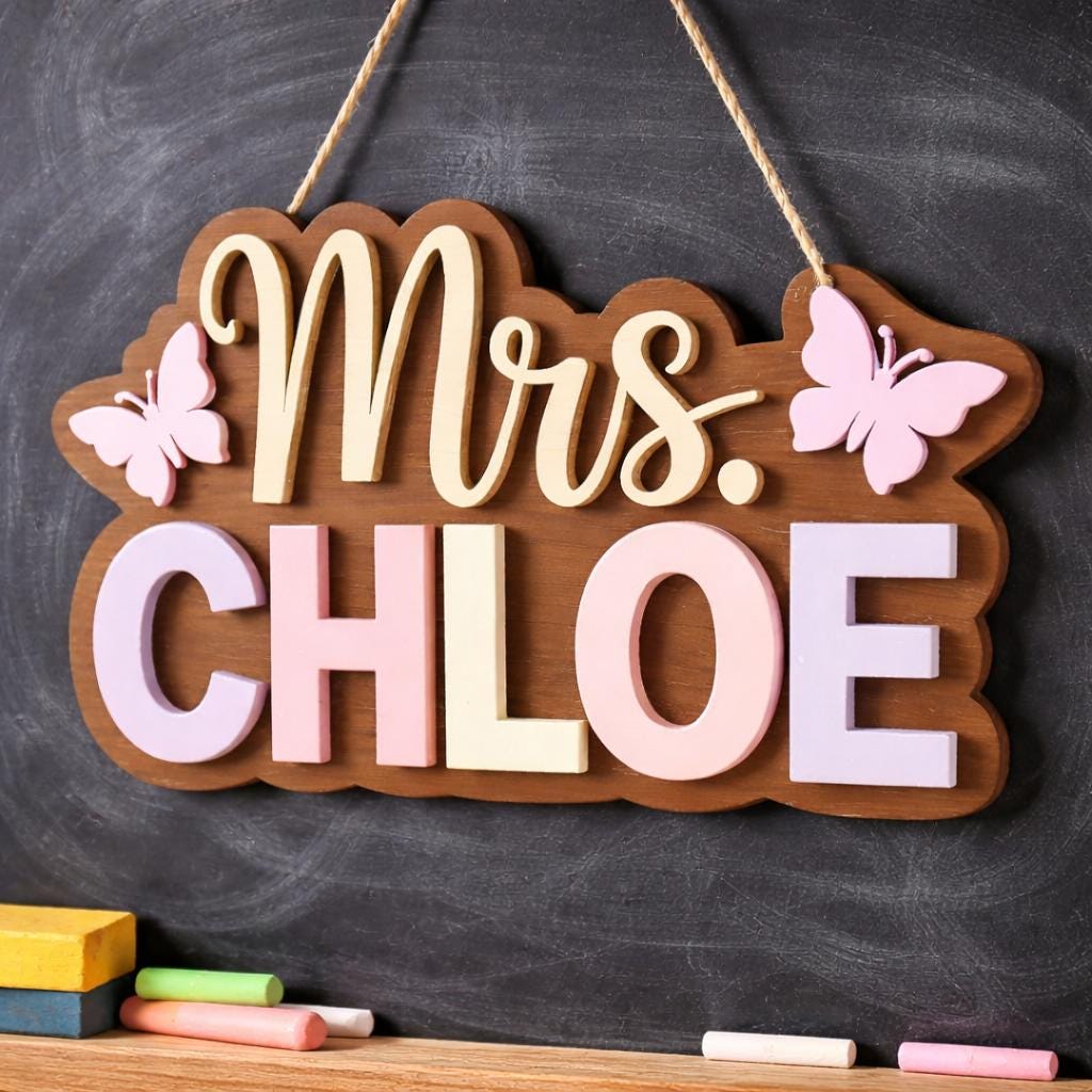 Personalized Butterfly Nursery Sign design detail
