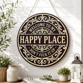 Happy Place Wooden Sign detail