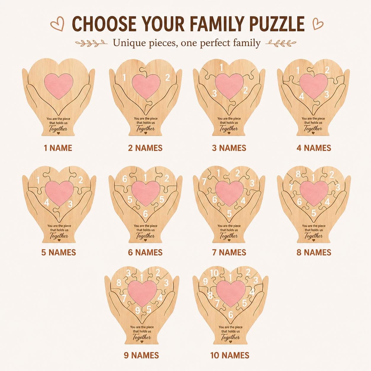 Personalized Wooden Family Puzzle for Father's Day gifting