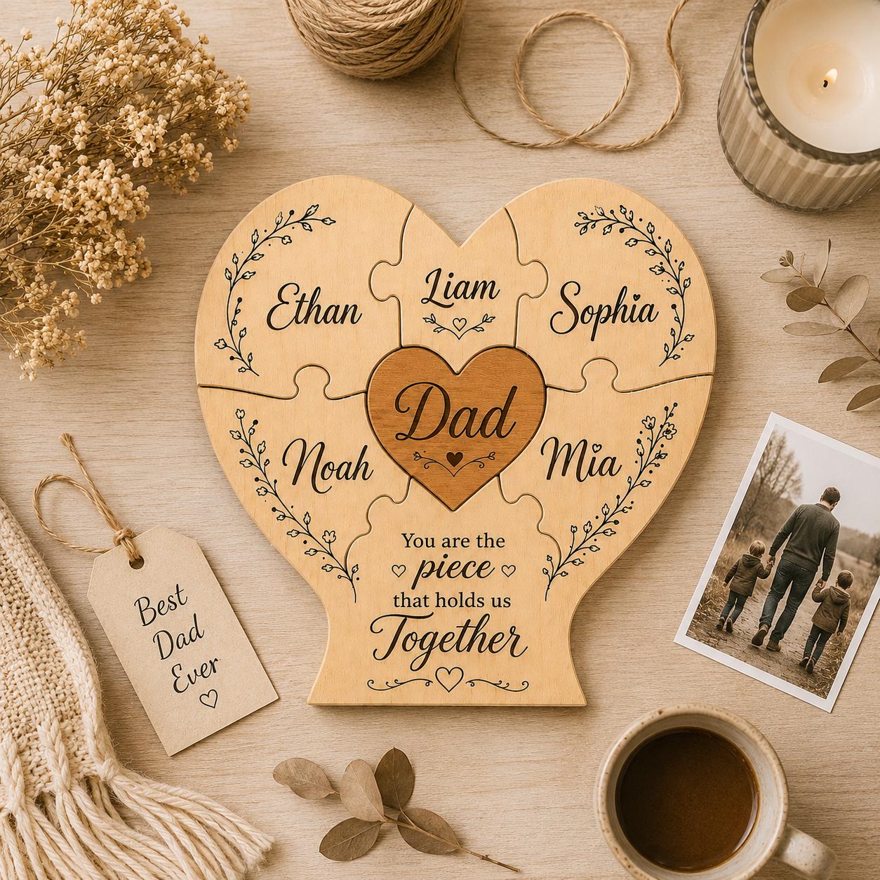 Personalized Wooden Family Puzzle design detail