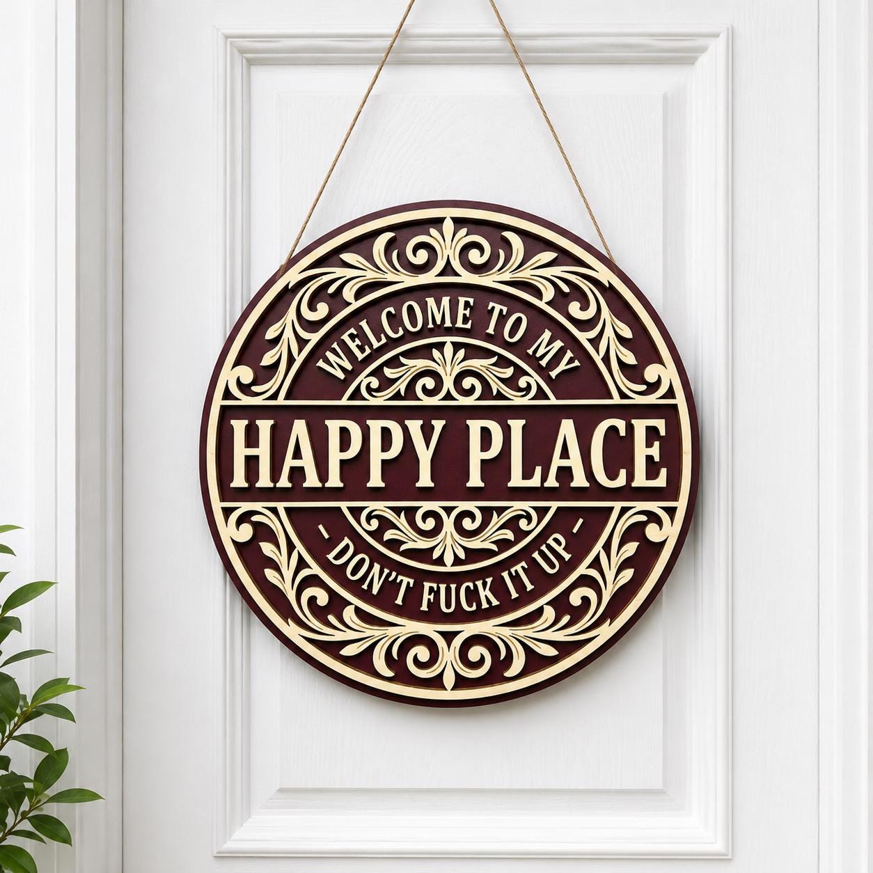 Happy Place Wooden Sign alternate product view