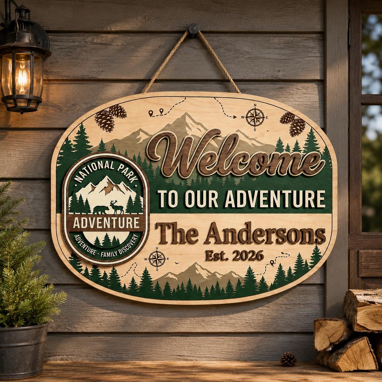 Personalized National Park Sign design detail