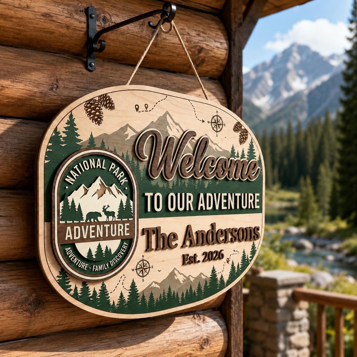 Personalized National Park Sign detail