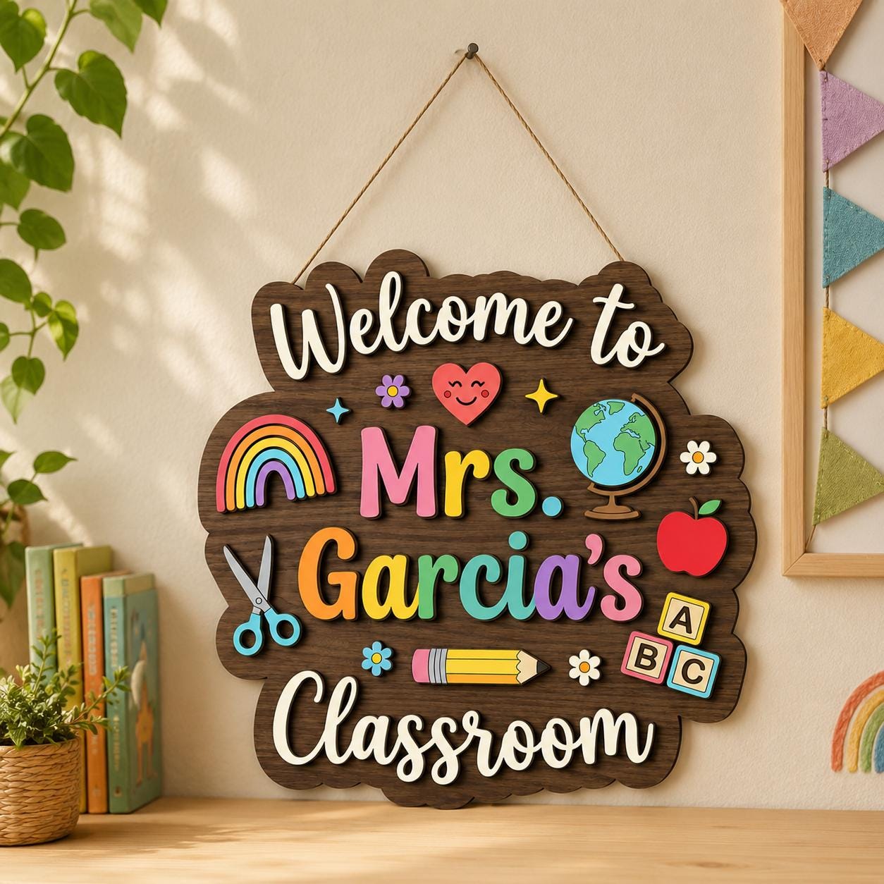 Personalized Teacher Name Sign for classroom door decor