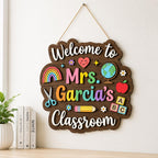 Personalized Teacher Name Sign design detail