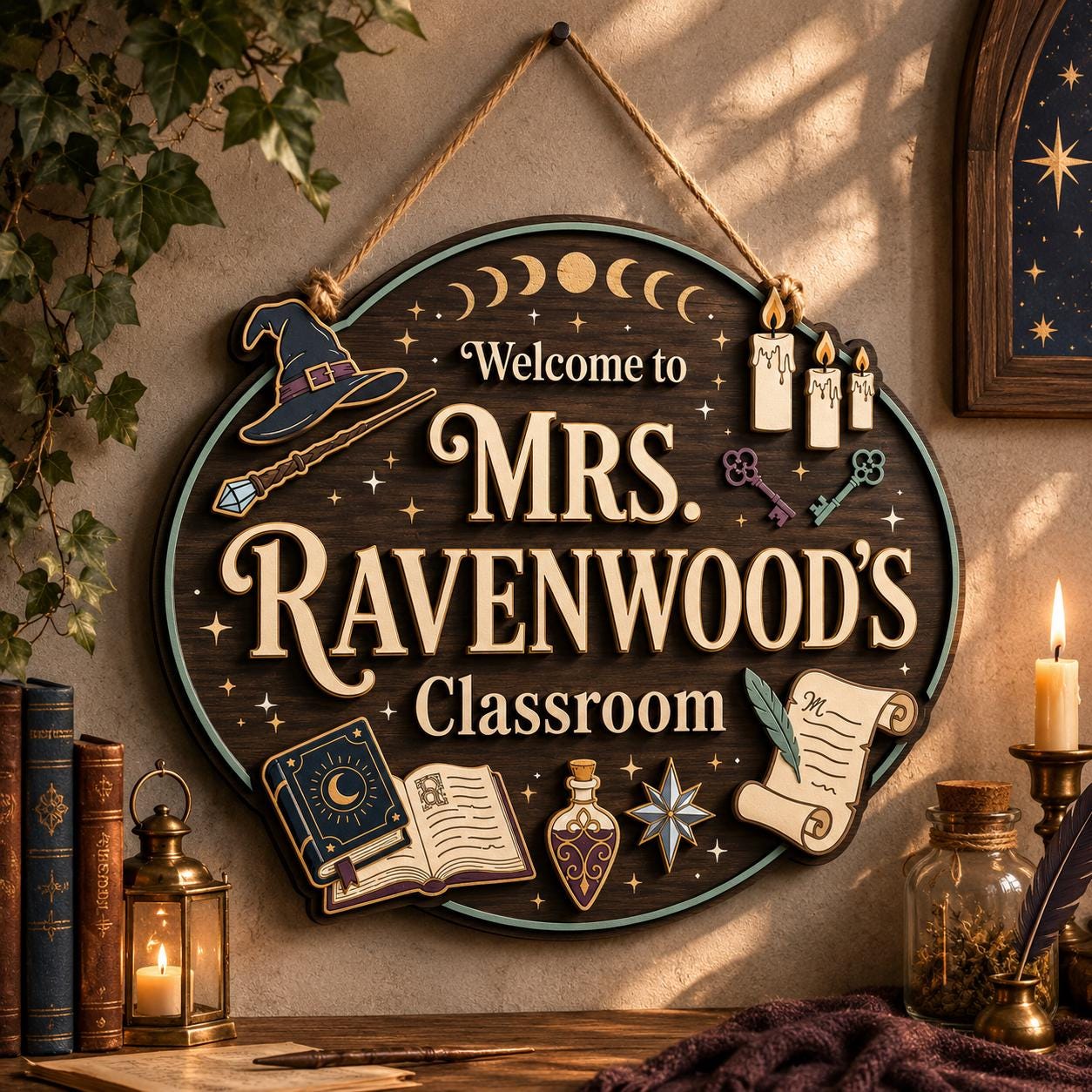 Personalized Magical Teacher Sign for classroom decor