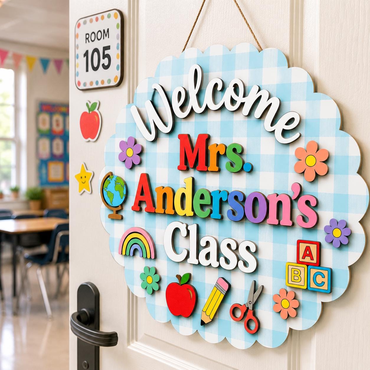 Personalized Teacher Welcome Sign for classroom welcome decor