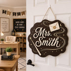 Personalized Wizard Teacher Sign design detail