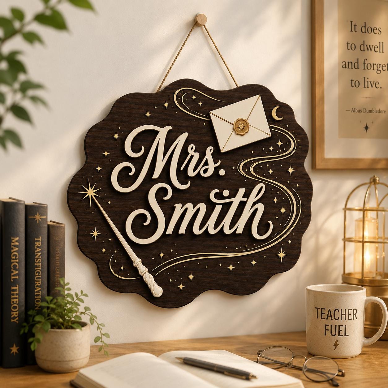 Personalized Wizard Teacher Sign for back to school