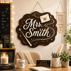 Personalized Wizard Teacher Sign display detail