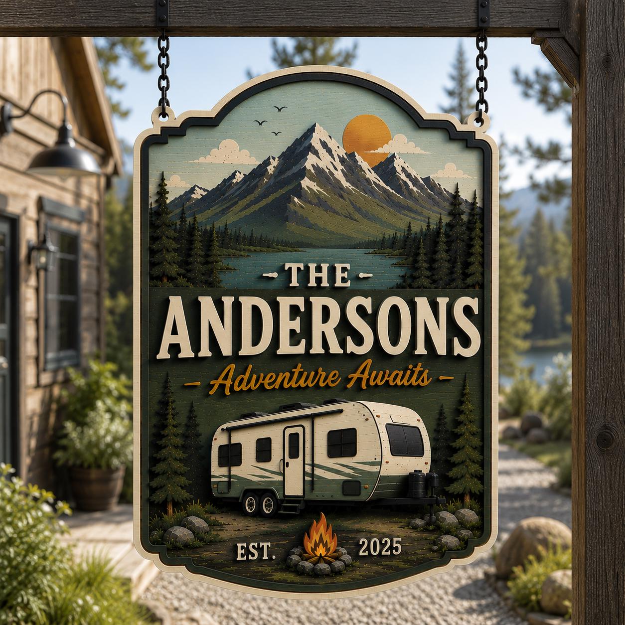 Personalized RV Campsite Sign for campsite decor