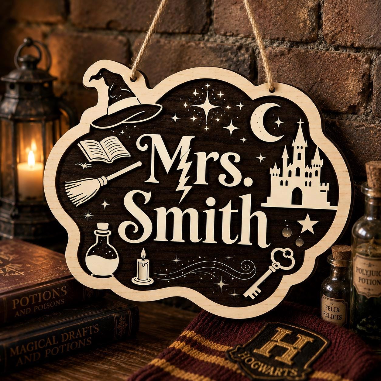 Custom Witch Hat Teacher Sign