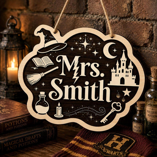 Custom Witch Hat Teacher Sign