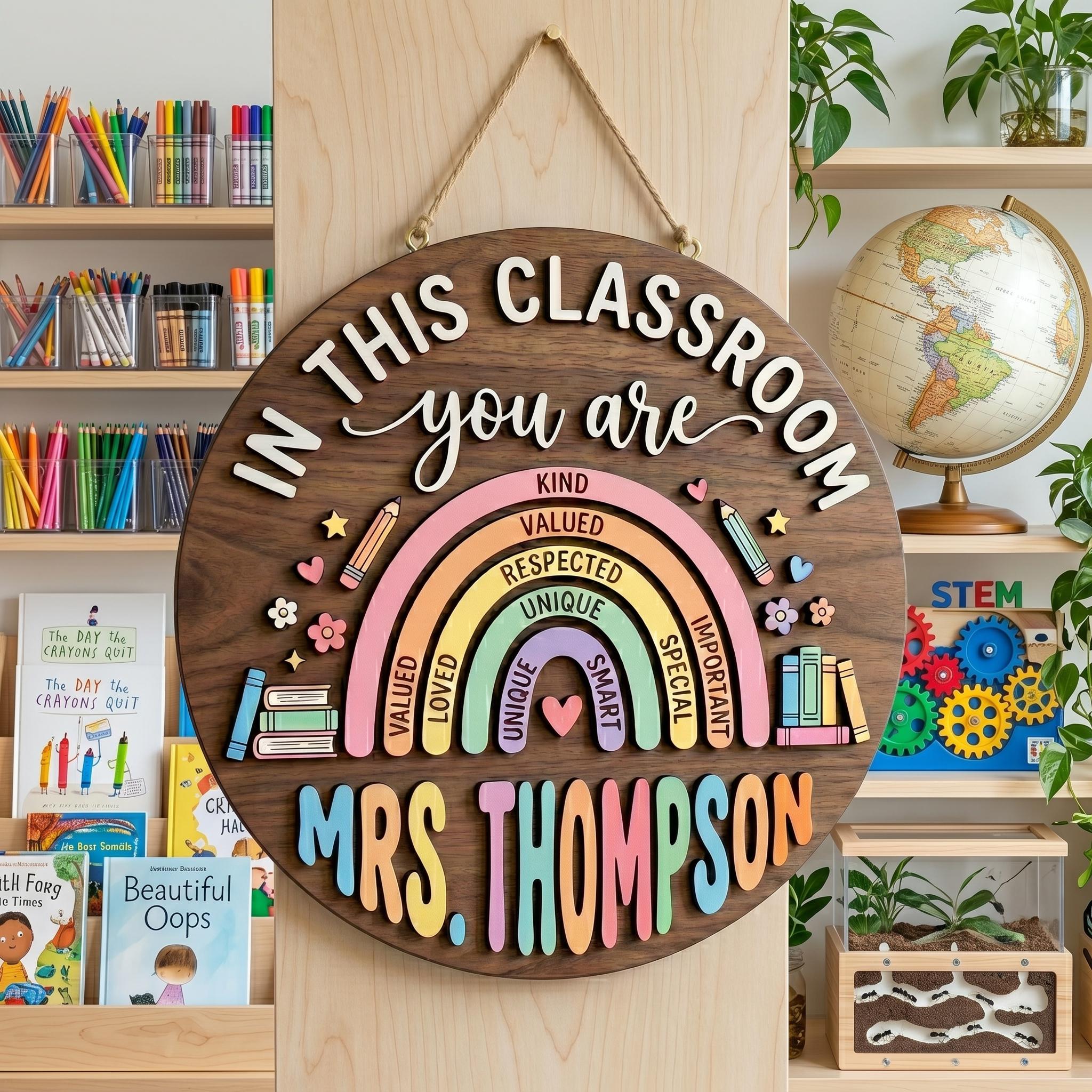 Personalized Classroom Affirmation Sign with custom name