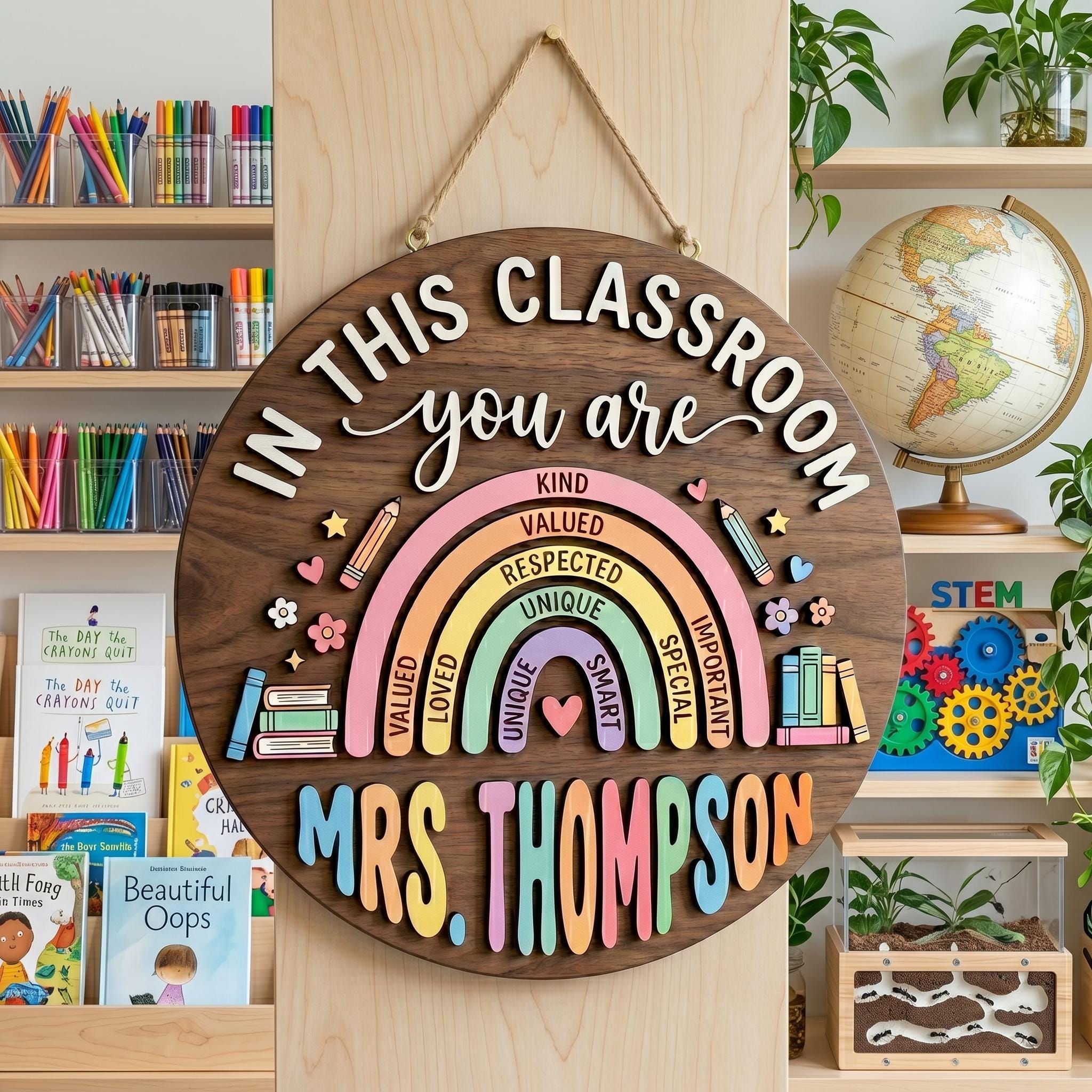 Personalized Classroom Affirmation Sign design detail