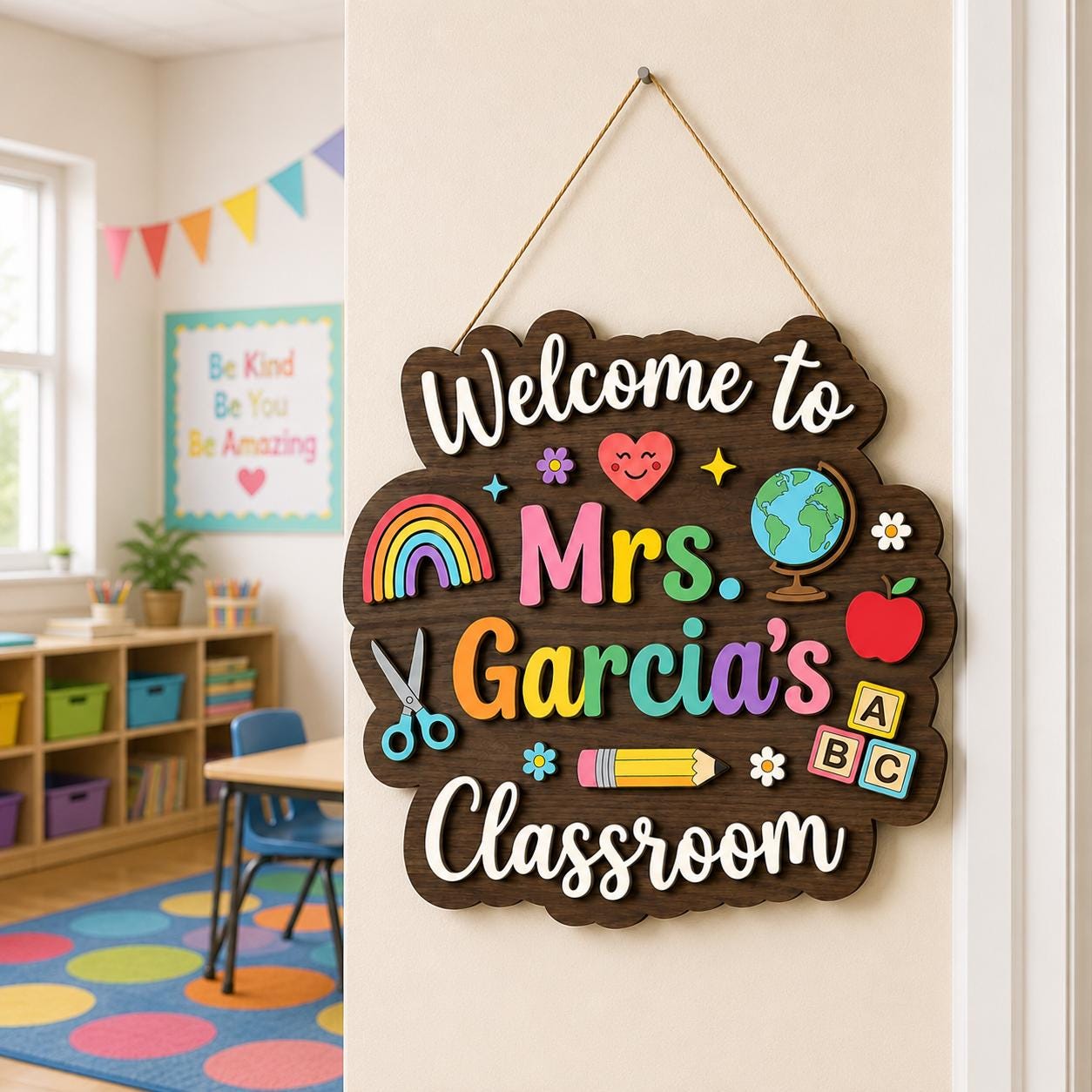 Personalized Teacher Name Sign alternate product view