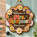 Personalized Rainbow Teacher Sign detail