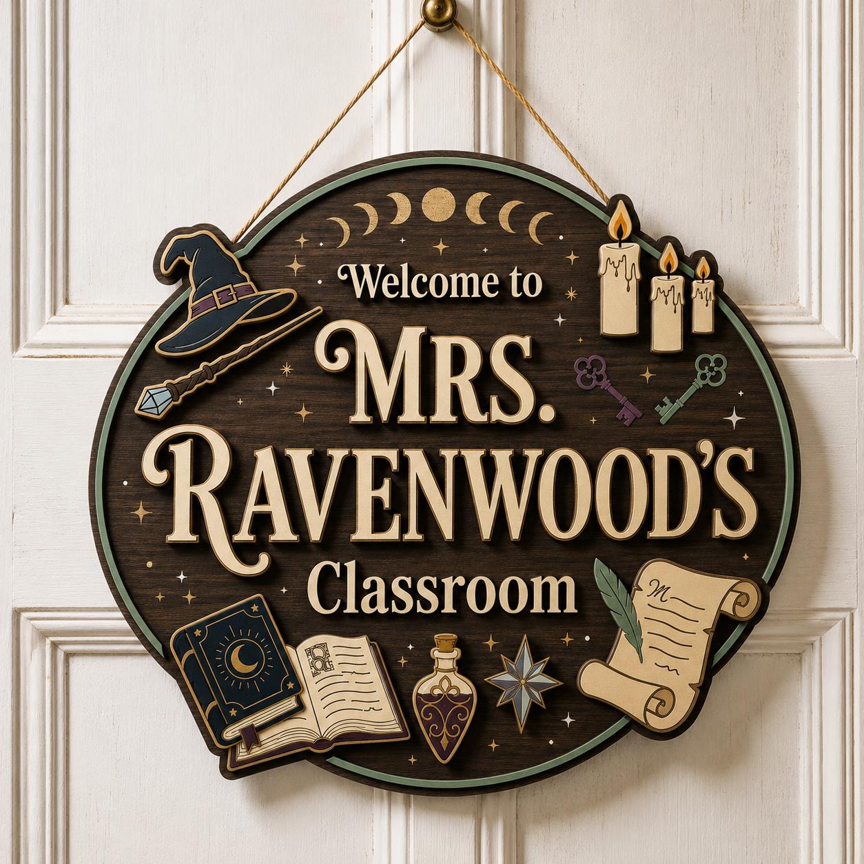 Personalized Magical Teacher Sign design detail