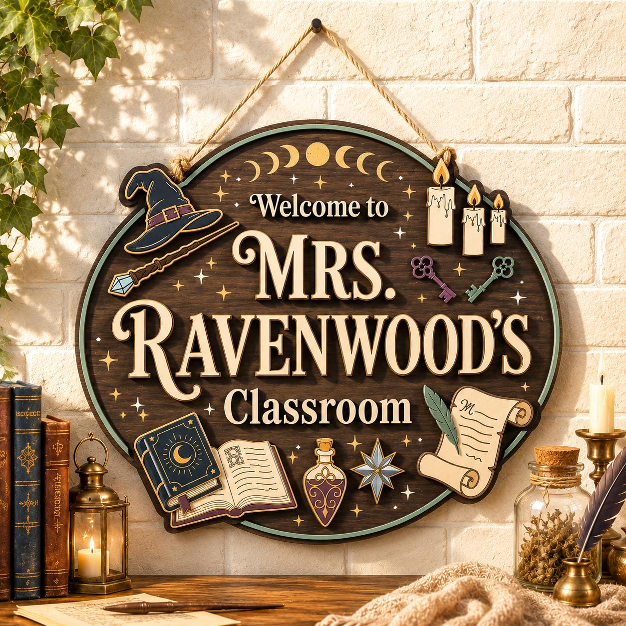 Personalized Magical Teacher Sign detail