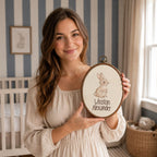 Personalized Bunny Baby Name Hoop - Woodland Nursery Wall Decor