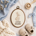 Personalized Bunny Baby Name Hoop - Woodland Nursery Wall Decor