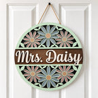 Personalized Daisy Teacher Sign with custom name