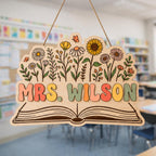 Personalized Floral Teacher Sign for classroom decor