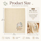 Personalized Bunny Baby Blanket - Embroidered Floral Knit Throw