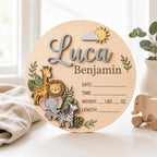 Personalized Safari Birth Announcement detail