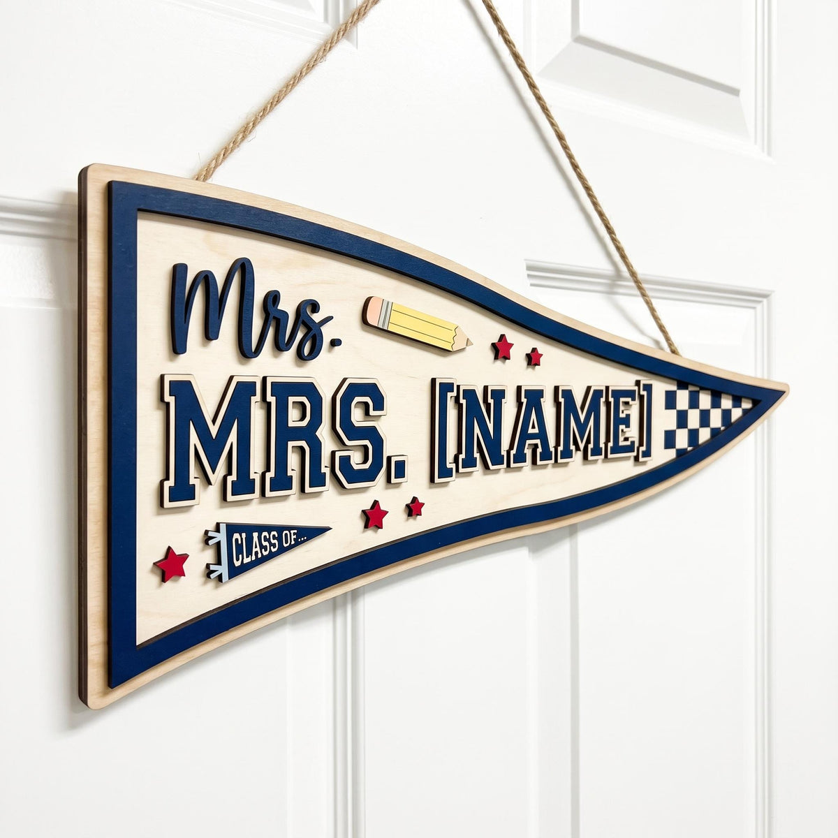 Personalized Pencil Teacher Sign - Classroom Door Decor