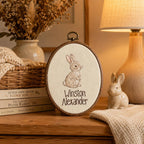 Personalized Bunny Baby Name Hoop - Woodland Nursery Wall Decor