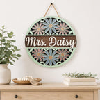Personalized Daisy Teacher Sign design detail