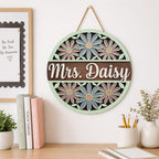 Personalized Daisy Teacher Sign for floral teacher decor