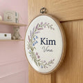 Personalized Floral Baby Name Hoop - Handmade Nursery Wall Art