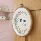 Personalized Floral Baby Name Hoop - Handmade Nursery Wall Art