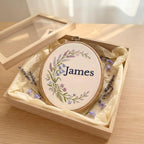 Personalized Floral Baby Name Hoop - Handmade Nursery Wall Art