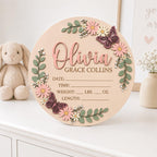Personalized Floral Birth Stats Sign for nursery decor
