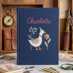 Personalized Floral Duck Photo Album - Embroidered Baby Memory Book