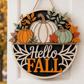 Hello Fall Pumpkin Door Sign