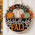 Hello Fall Pumpkin Door Sign