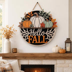 Hello Fall Pumpkin Door Sign for fall decor