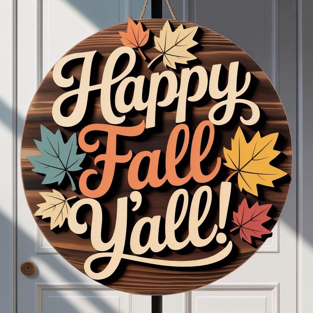 Happy Fall Y'all Door Sign