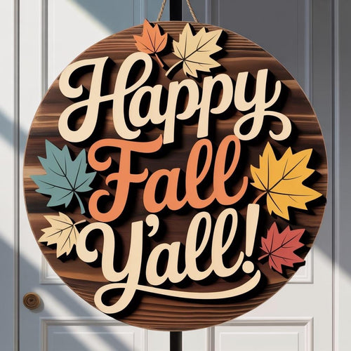 Happy Fall Y'all Door Sign