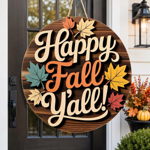 Happy Fall Y'all Door Sign for fall decor