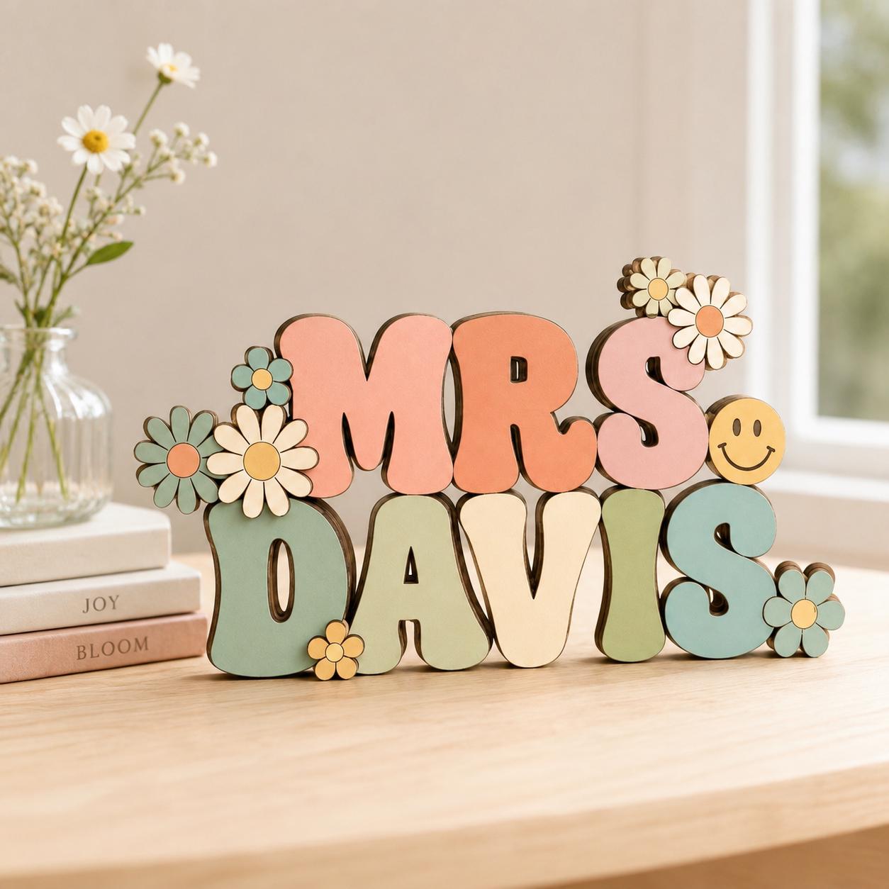Personalized Teacher Desk Block display detail
