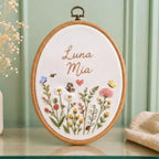 Personalized Wildflower Baby Name Hoop - Embroidered Nursery Sign