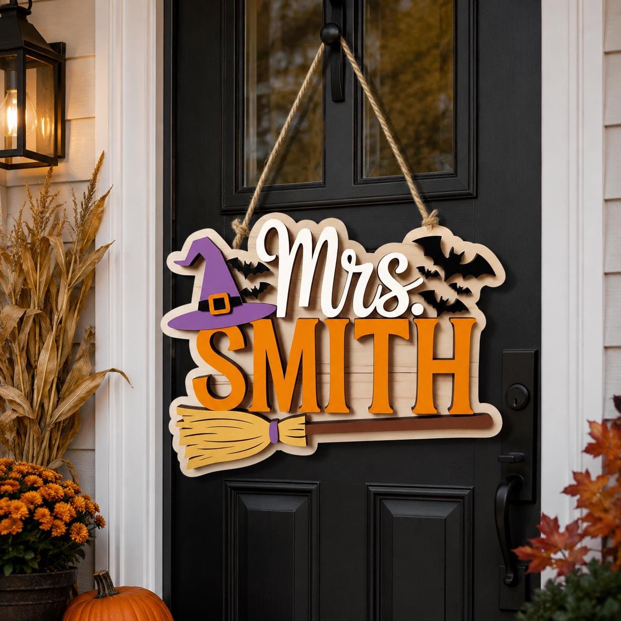 Personalized Halloween Door Sign design detail